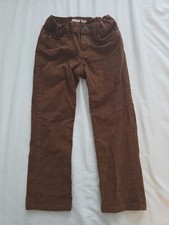 Lands' End Boy's Brown Corduroy Straight Leg Pants, Adjustable Waist, Size 4