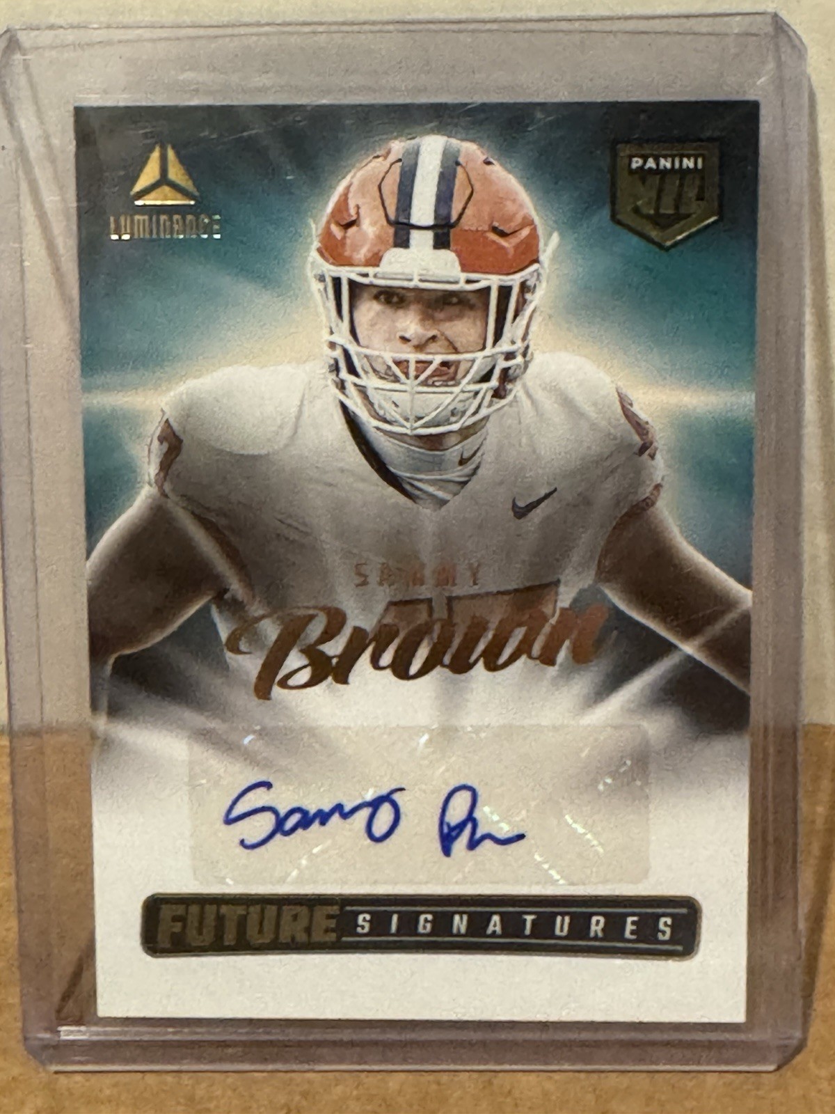 2025 Panini Luminance Sammy Brown NIL Auto Future Signatures Red #NIL-SBN 