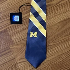 Michigan Wolverines NCAA College Mens Wolverines Necktie Eagles Wings Neck Tie