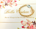 $395 NEW BC® RARE 14K YELLOW GOLD NATURAL AQUAMARINE DIAMOND ART DECO CHAIN RING — photo 7