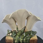 Vintage McCoy Pottery Triple Calla Lily Design Floral Planter Vase