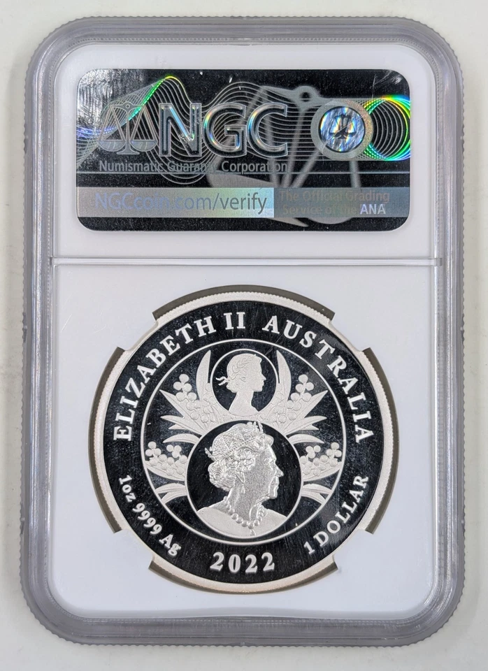 2022 $1 NGC PR70 Australia Queen Elizabeth II Platinum 1oz Silver Proof Coin - Image 4 of 4