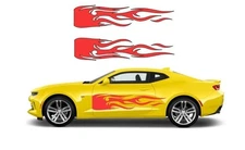 Flame decal set large 12"x 50" tribal graphic body car truck vinyl sticker v2