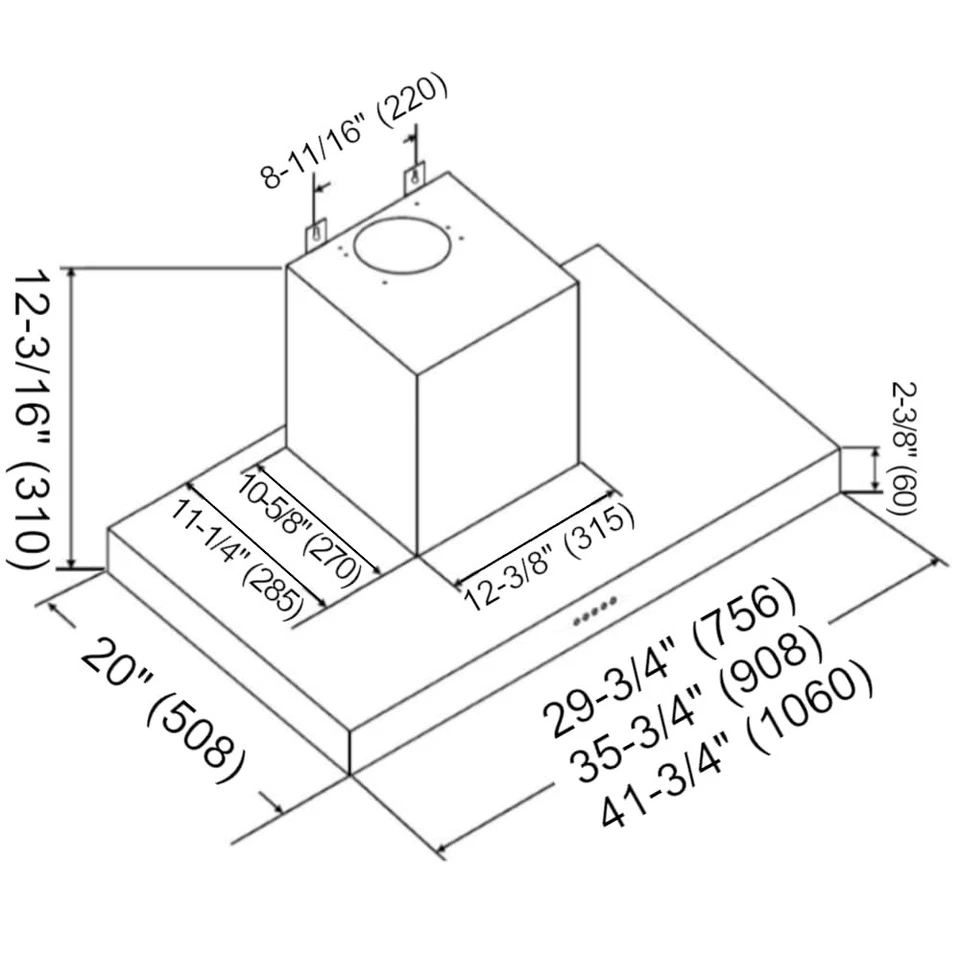 Campanas extractoras KOBE RAX2136SQB-1 debajo del capó del gabinete, 36 pulgadas, acero inoxidable Foto 4 de 4
