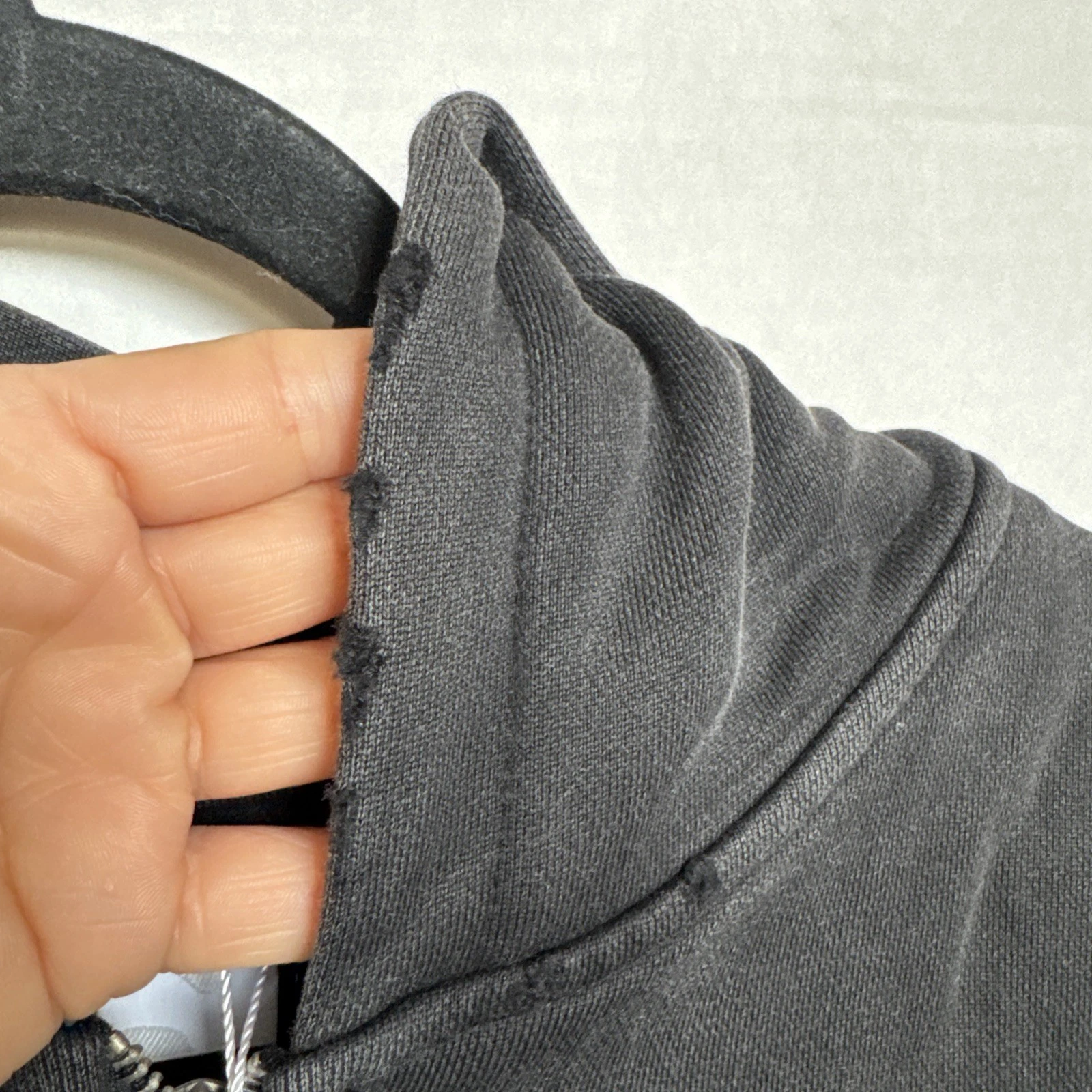 CEEC Full Zip Front Logo Hoodie W/Pocket Vintage Black Distressed  XL New image 5