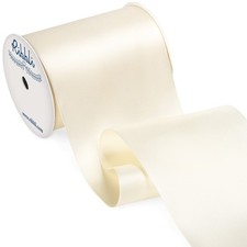 Ivory Satin Ribbon 4 Inch x 10 Yards Double Faced Chair Sash Decor DIY Art