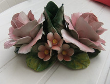 bougeoir en barbotine forme de rose