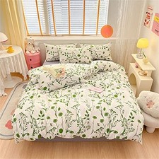 Botanical Daisy Comforter Set Full Green and White Full-80" 90" Floral 6