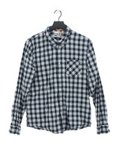 Timberland Men's Shirt Chest: 40 in Blue Checkered 100 Cotton Basic