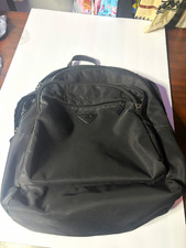 PRADA Black Solid Backpack Zip Closure Adjust...