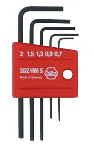 Wiha 35392 5 Piece Mini L-Key Short Hex Metric Set - Image 2 of 2
