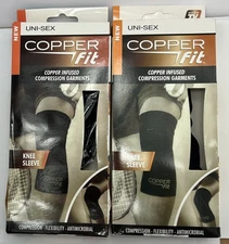 Original Copper Fit Infused Compression Knee Sleeve LARGE 17"-19" 2 Quantity