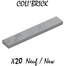 Lego 6636 - 20x Plaque Lisse Tile 1x6 - Gris / Light Bluish Gray - 4211549 NEUF