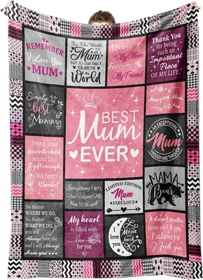 Mum Birthday Gifts, 60 * 50In Fleece Blanket Mum Gifts, Gifts for Mum Mummy on M