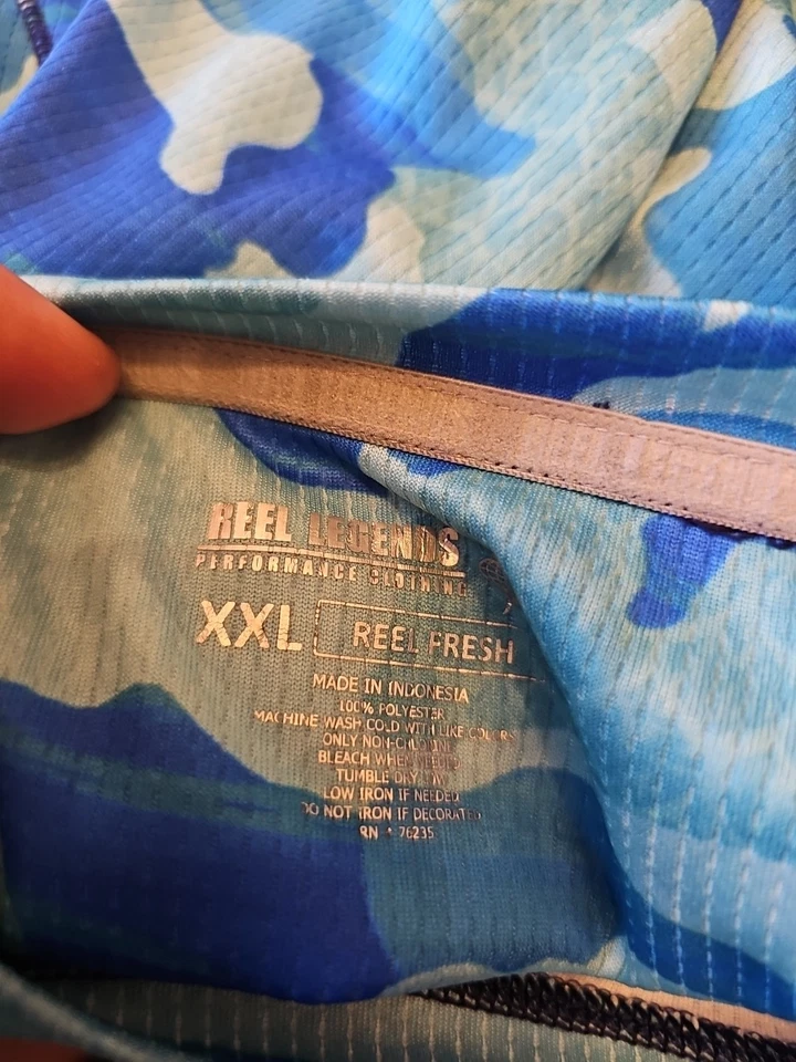 Camisa de pesca Reels Legend Perfomance ropa camuflaje azul 2xl Foto 3 de 3