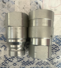 MWH ISO 16028 Flat Face Hydraulic Quick Coupler Nipple Set 1" NPT Female/Male