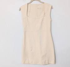 Everlane The 90s Mini Dress Square Neck Stretch Sleeveless Slim Fit Beige XS