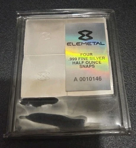Elemetal 2oz Silver Snap Bullion ( X4 Half Ounce Squares ) Original Packaging