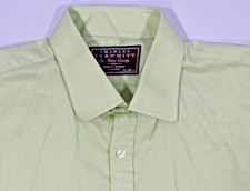 CHARLES TYRWHITT 17 35 MEN  S LIGHT GREEN DRESS SHIRT CLASSIC FIT SPREAD COLLAR