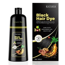 Black Hair Dye Shampoo 3 in 1, Hair Color Shampoo for Women and Men, Hair Dye to