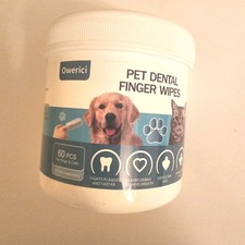 Pet Dental Finger Wipes 60 Count Non-Alcoholic Mild Plant Formula Oral