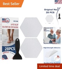 Non Slip Shower Stickers Hexagon 28pcs Waterproof Anti Slip Bathroom Floor