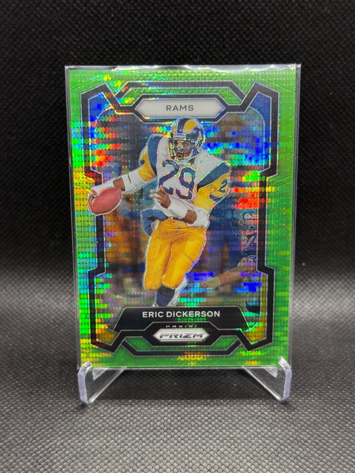 2023 Panini Prizm - Eric Dickerson #168 Neon Green Pulsar Prizm