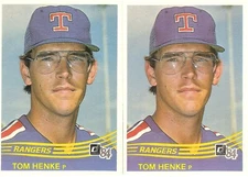 2 CARD 1984 DONRUSS TOM HENKE BASEBALL CARD LOT #134