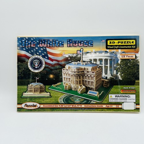 The White House USA 3D Wood Craft Construction Kit Puzzle 128 Pieces NEW Sealed