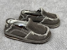 Place Kids Toodlers Shoes Size 5 Browns Canvas Logo Trappy F46