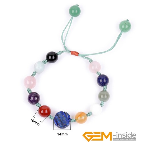 Assorted Natural Gemstones Charms Beaded Bracelet Fashion Jewelry Women Gift 7" - Picture 67 of 75