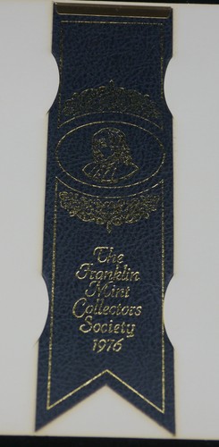 1976 FRANKLIN MINT SAMMLERGESELLSCHAFT LEDER LESEZEICHEN, MITGLIEDERGESCHENK - Bild 3 von 3