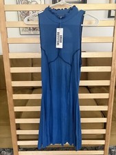 Urban Outfitters Size Medium Deja Seamed Mock Neck Mini Dress Blue NWT 69735207