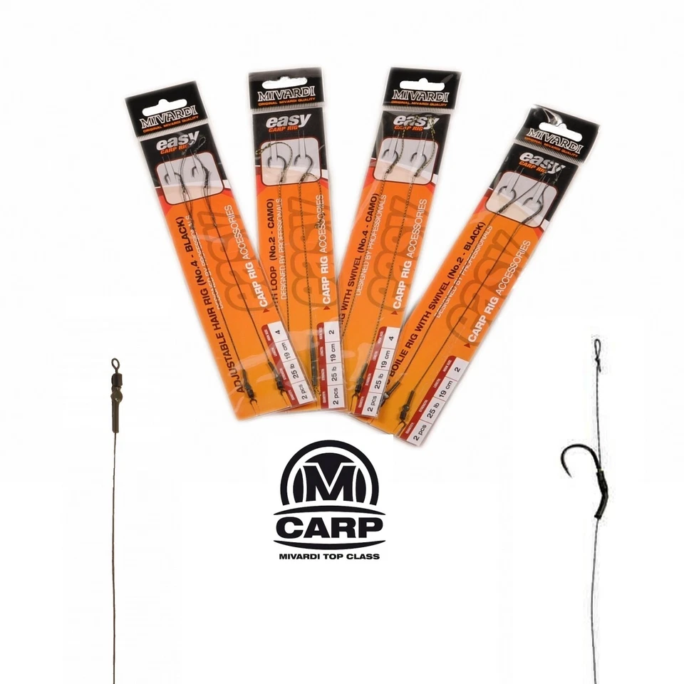 2x MIVARDI BOILIE RIG WITH SWIVEL 19cm 25lb mit Teflon Haken (2,75Euro/St.)