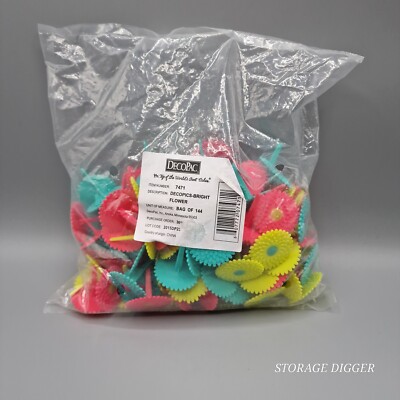 DecoPics 144 pc Heavy Plastic Easter Cake Decorations Cupcake Toppers Flowers