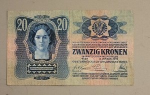1913 AUSTRIA 20 Kronen banknote - Pick #13 - Solid VF+      stk#d