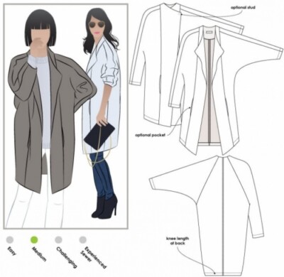 Style Arc Schnittmuster Riley Mantel Damen Größen 18-30