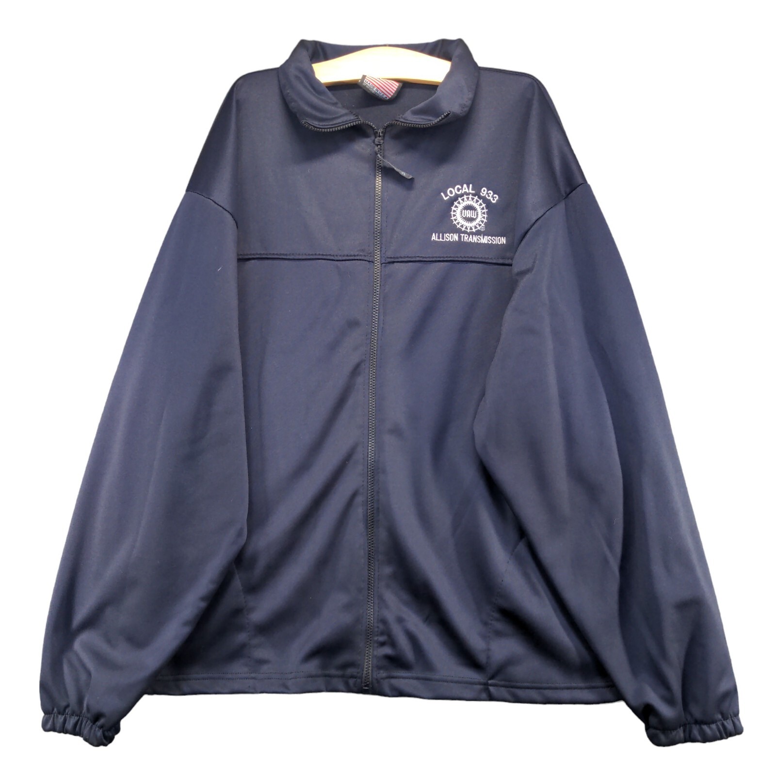 Blue full zip jacket with front pockets, red “LOCAL 933” and white “Allison Transmission” text on chest.