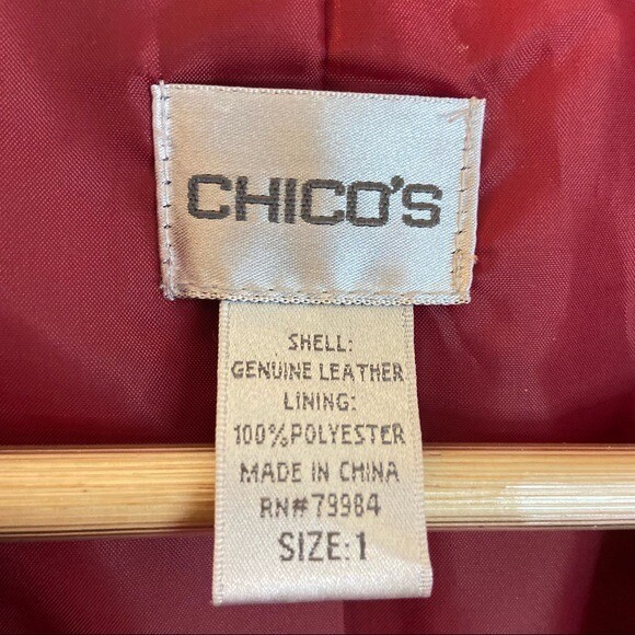 Chico’s Red Button Front Leather Jacket - image 4