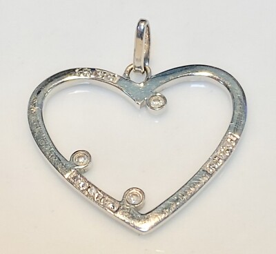 Pendentif Cœur En Or 18K Avec Diamants 0,12 Carat - 3,60g - Magnifique Occasion