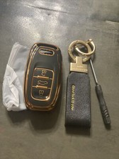 Strap Keychain W Ring Fob Cover Black Gold For Audi. Good Luck To You