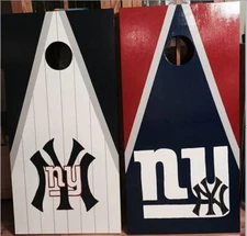 NY Yankees & Giants, Team in Team  Custom Cornhole boards and Free Bags