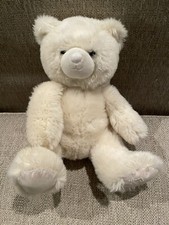 FAO Schwarz Bear 10" Stuffed Animal Plush Cream White Sparkler Glitter NWT