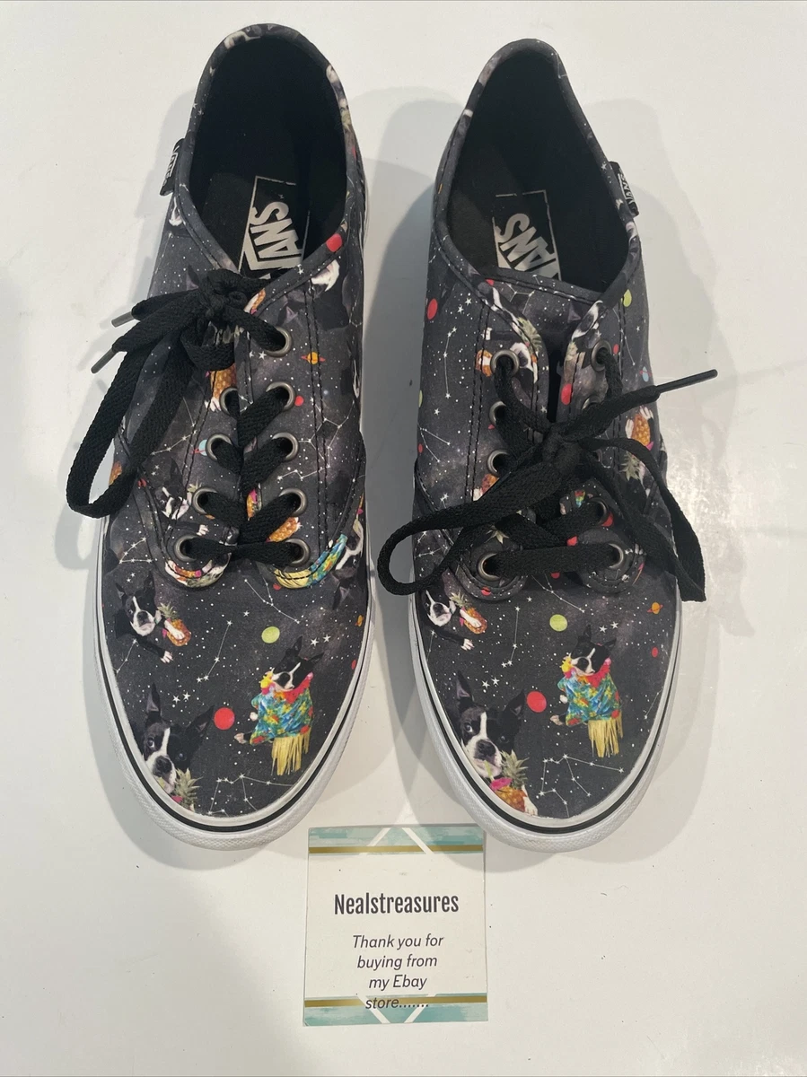 Vans Classic Lace Up Shoes Women's Size Boston Terrier Dog outer space | eBay