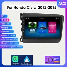 9"For HONDA CIVIC 2012-2015 GPS Android 12 GPS Stereo Apple Carplay Radio RDS BT