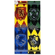 Toalla de playa Harry Potter Hogwarts House Crests 28" x 58" multicolor