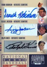 2005 Donruss Signature Edition FRANK ROBINSON REGGIE JACKSON KINER Triple Auto