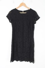 Laundry Shelli Segal 2 Black Lace Short Sleeve Mini Dress
