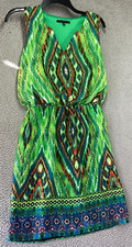 Tiana B. Womens Green Multicolor Aztec Sleeveless Knee Length Lined Dress Size 8
