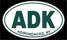 Adirondacks NY Green Oval car window bumper s...
